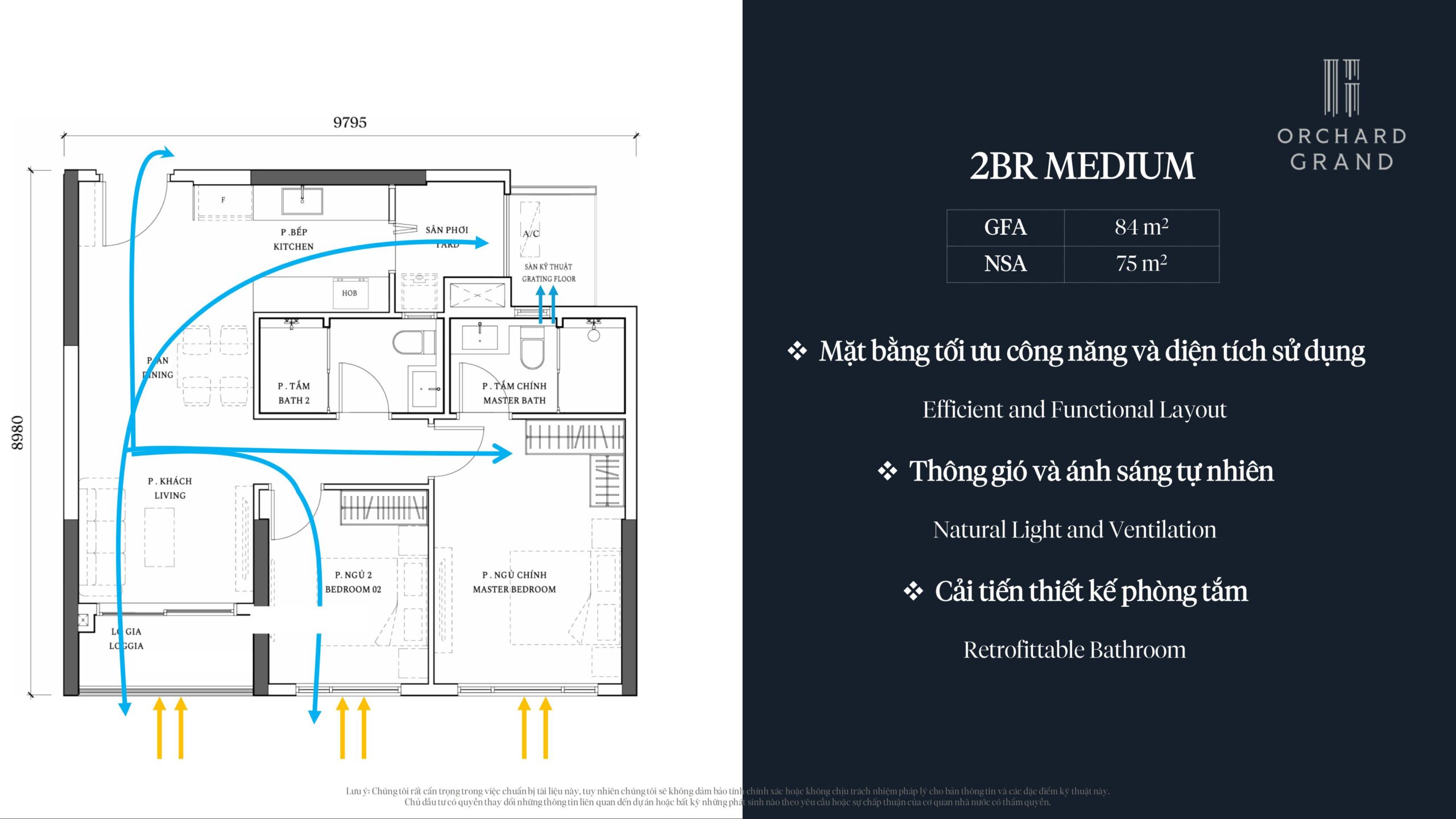 Layout Căn hộ 2PN @Orchard GrandLayout Căn hộ 2PN @Orchard Grang