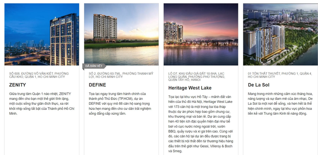 Các dự án chủ đầu tư CapitaLand