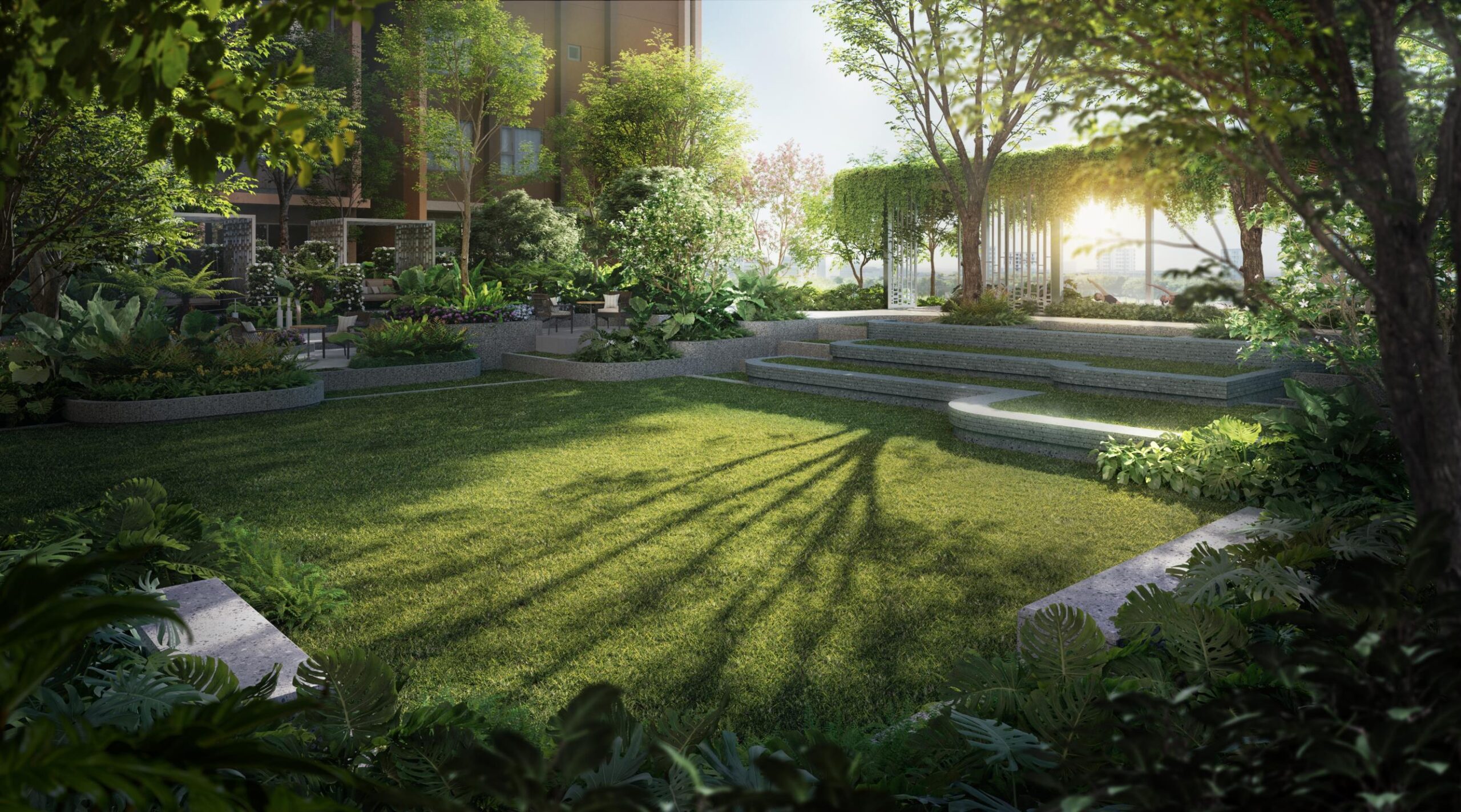 Vườn xanh trung tâm Orchard Grand Bình Dương 