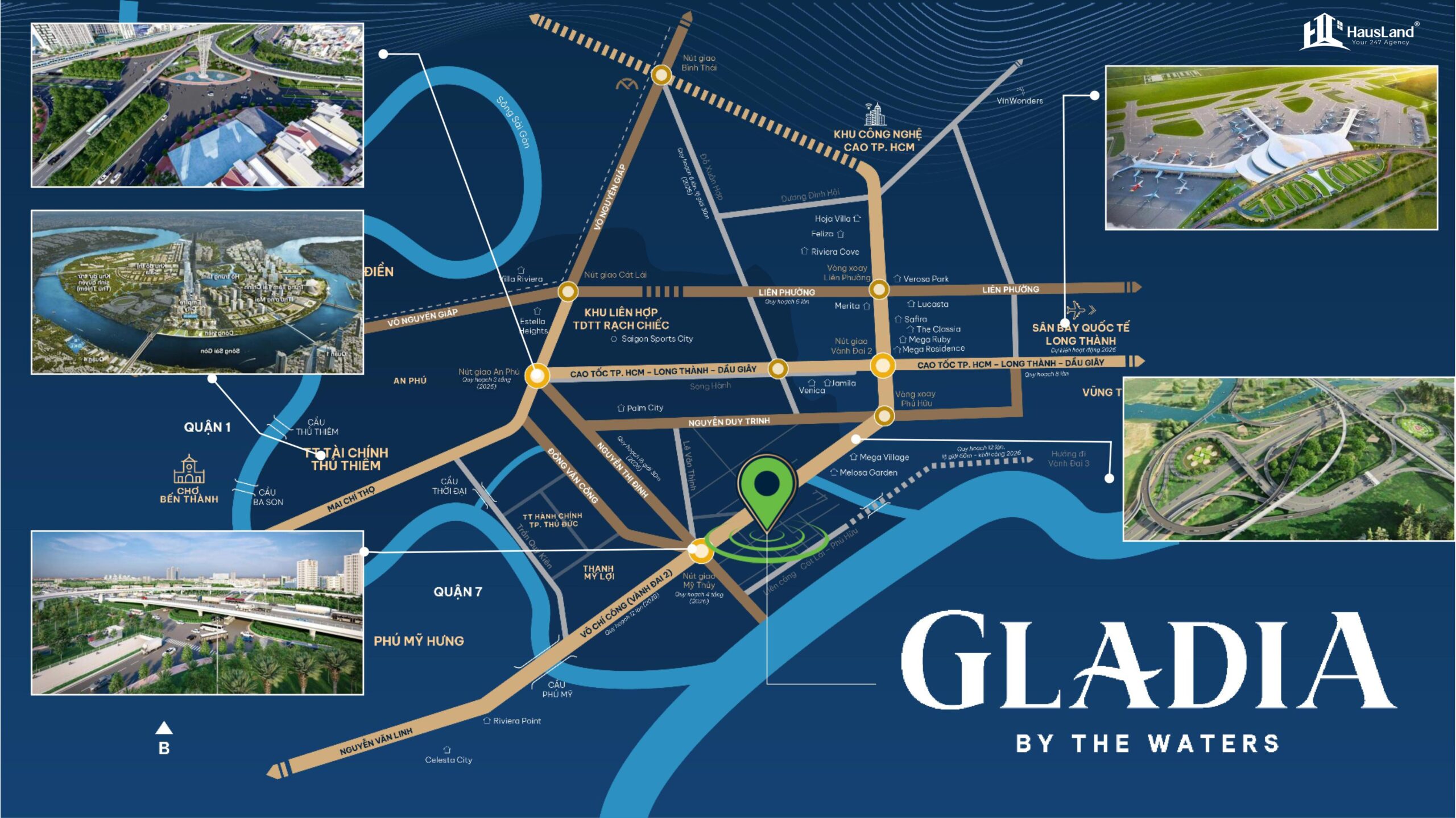 Vị trí đắc địa Biệt thự Gladia by the Waters