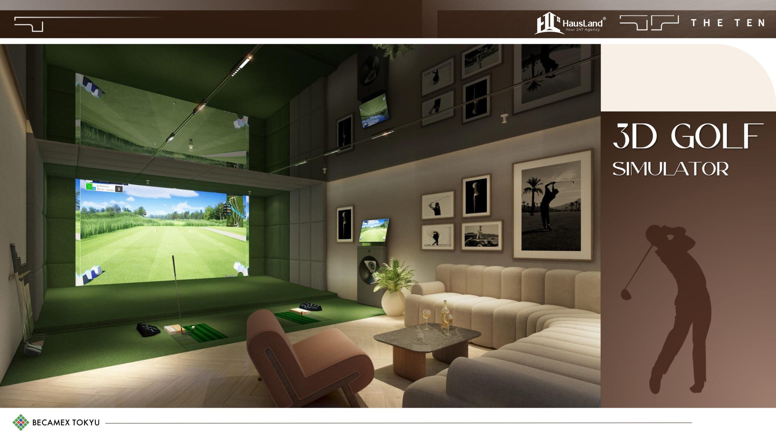 Phòng golf giả lập tại Midori Park The TEN