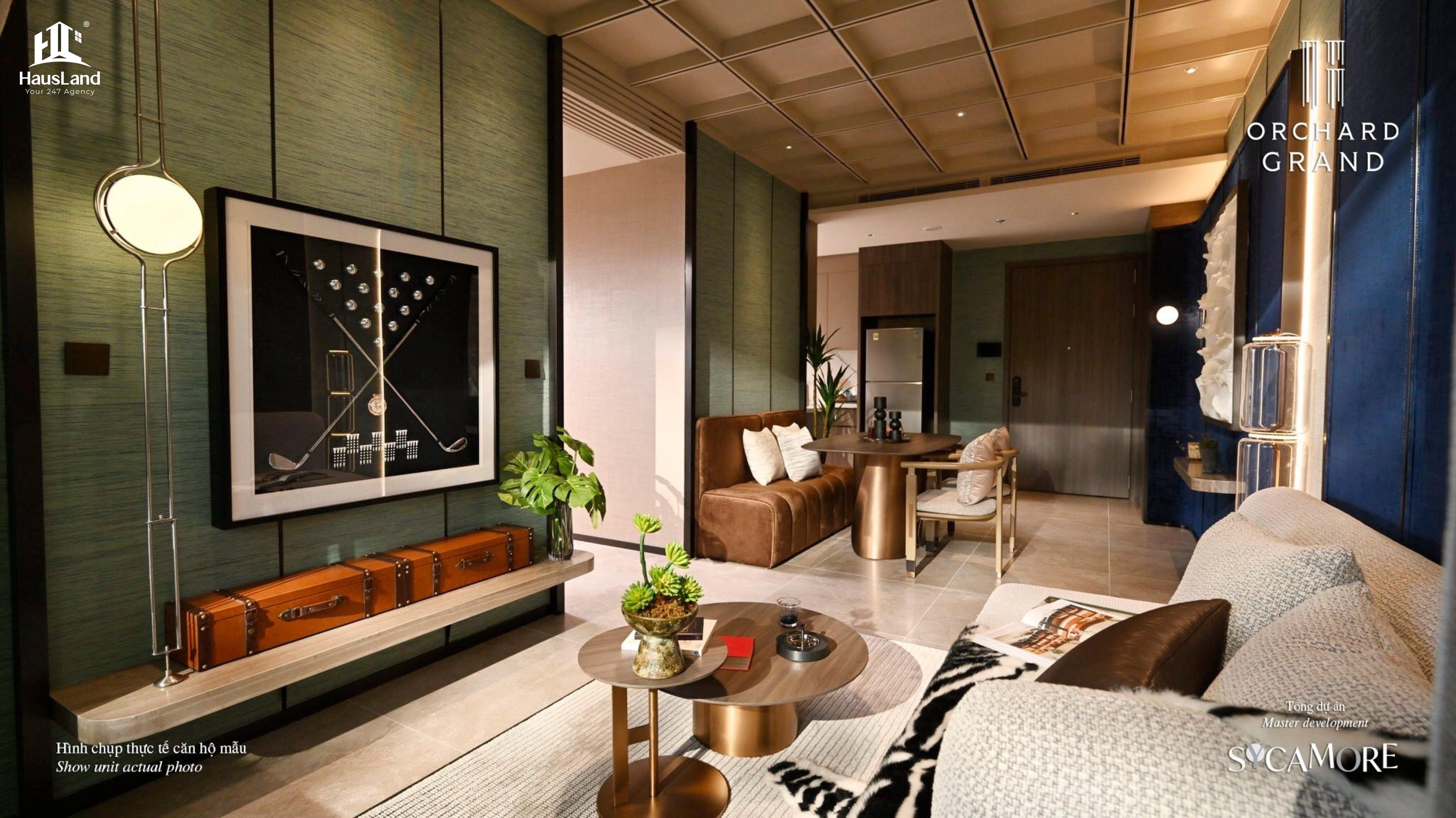 Phòng khách dự án Orchard Grand 2PN