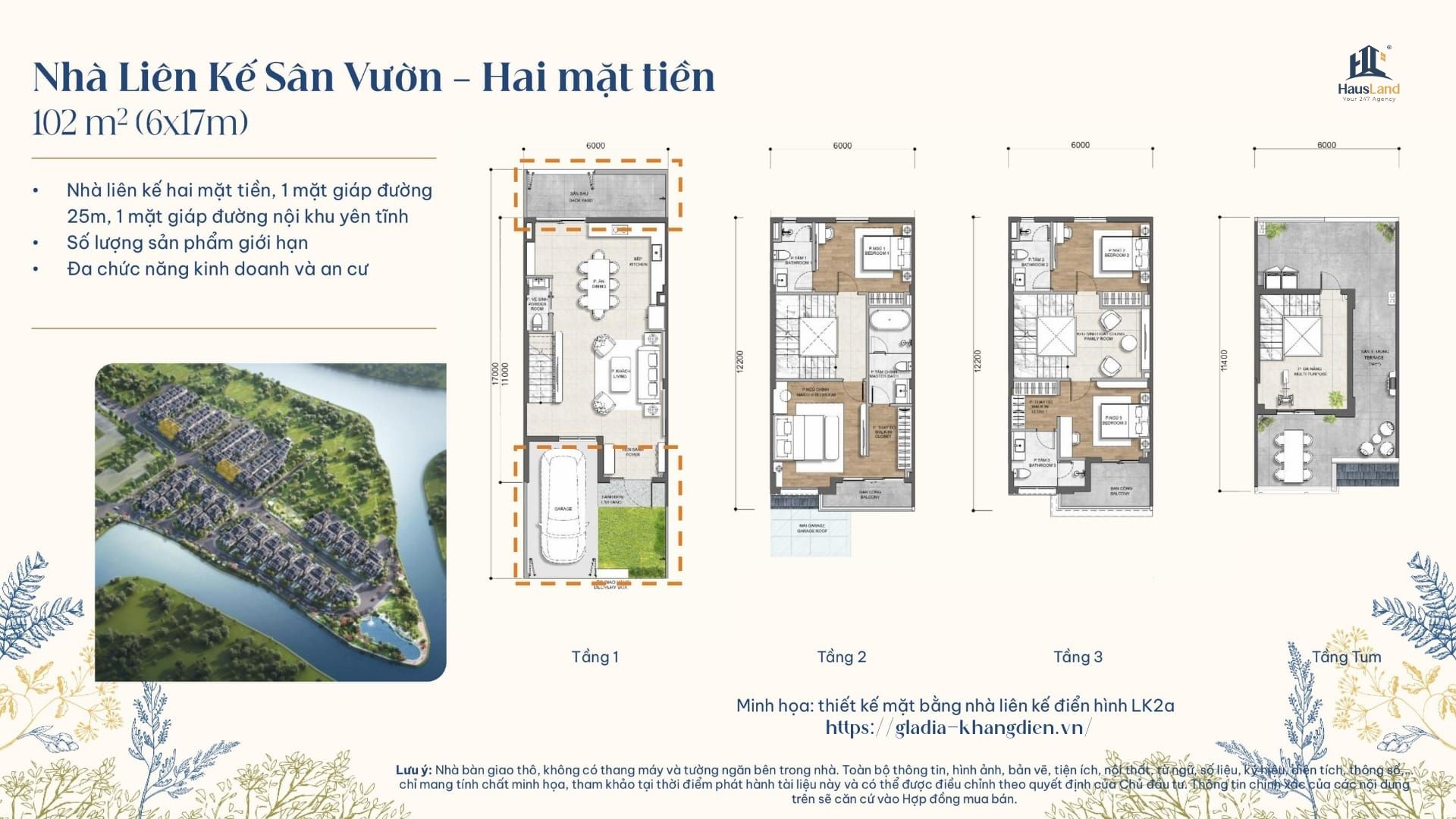 Nhà phố Gladia by the Waters – Biểu tượng an cư danh giá tại khu Đông