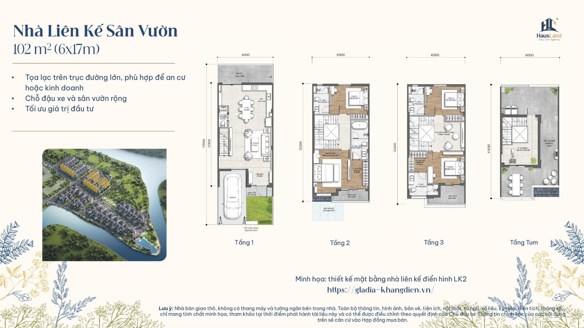 Nhà phố Gladia by the Waters – Biểu tượng an cư danh giá tại khu Đông