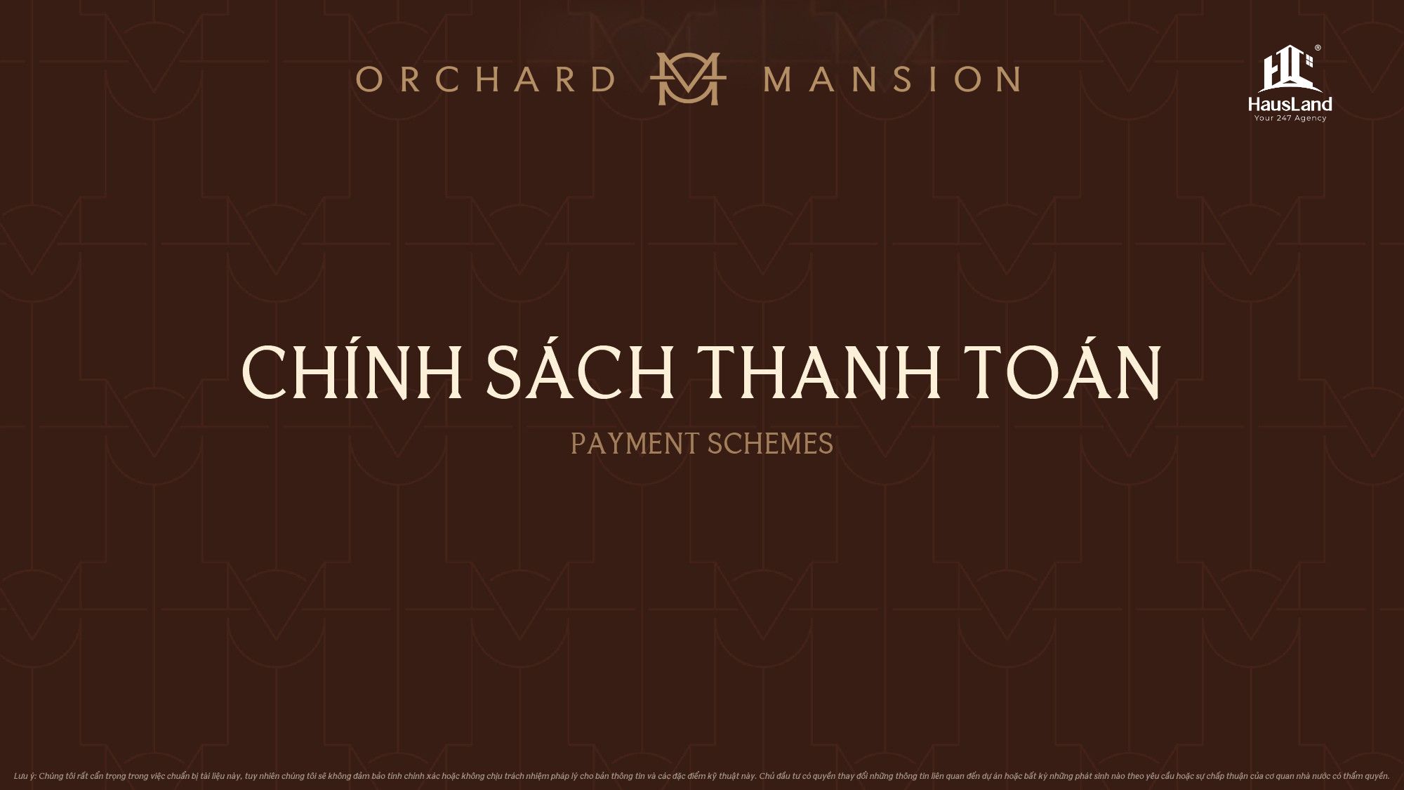 Cập nhật chính sách thanh toán - Orchard Mansion