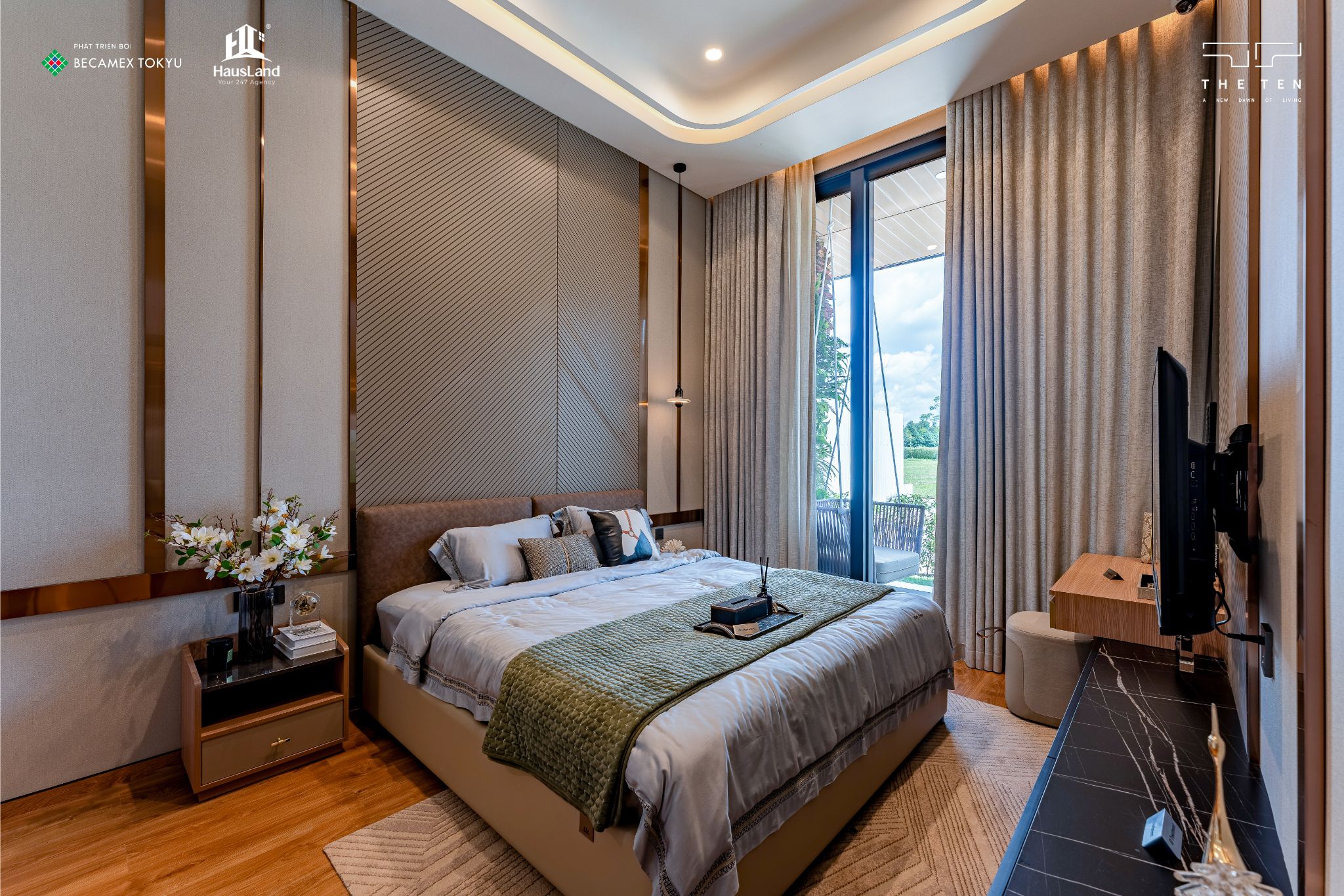 Phòng ngủ căn hộ 2PN tại The TEN