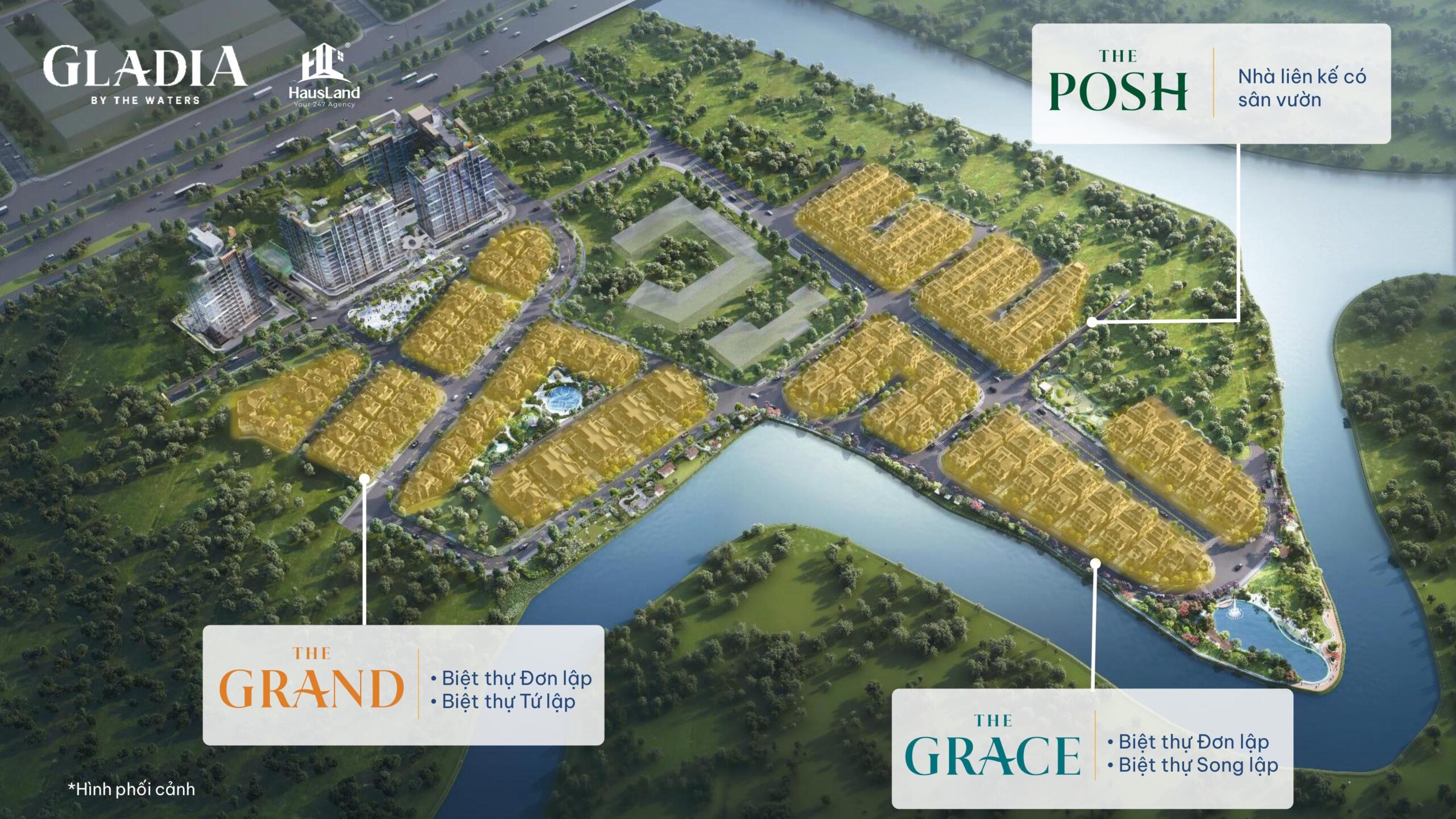 3 phân khu Gladia by the Waters