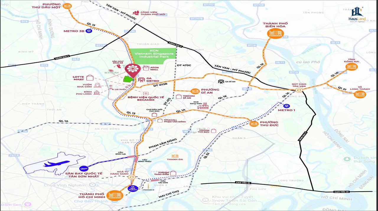 Vị trí kết nối dự án Setia Edetia
