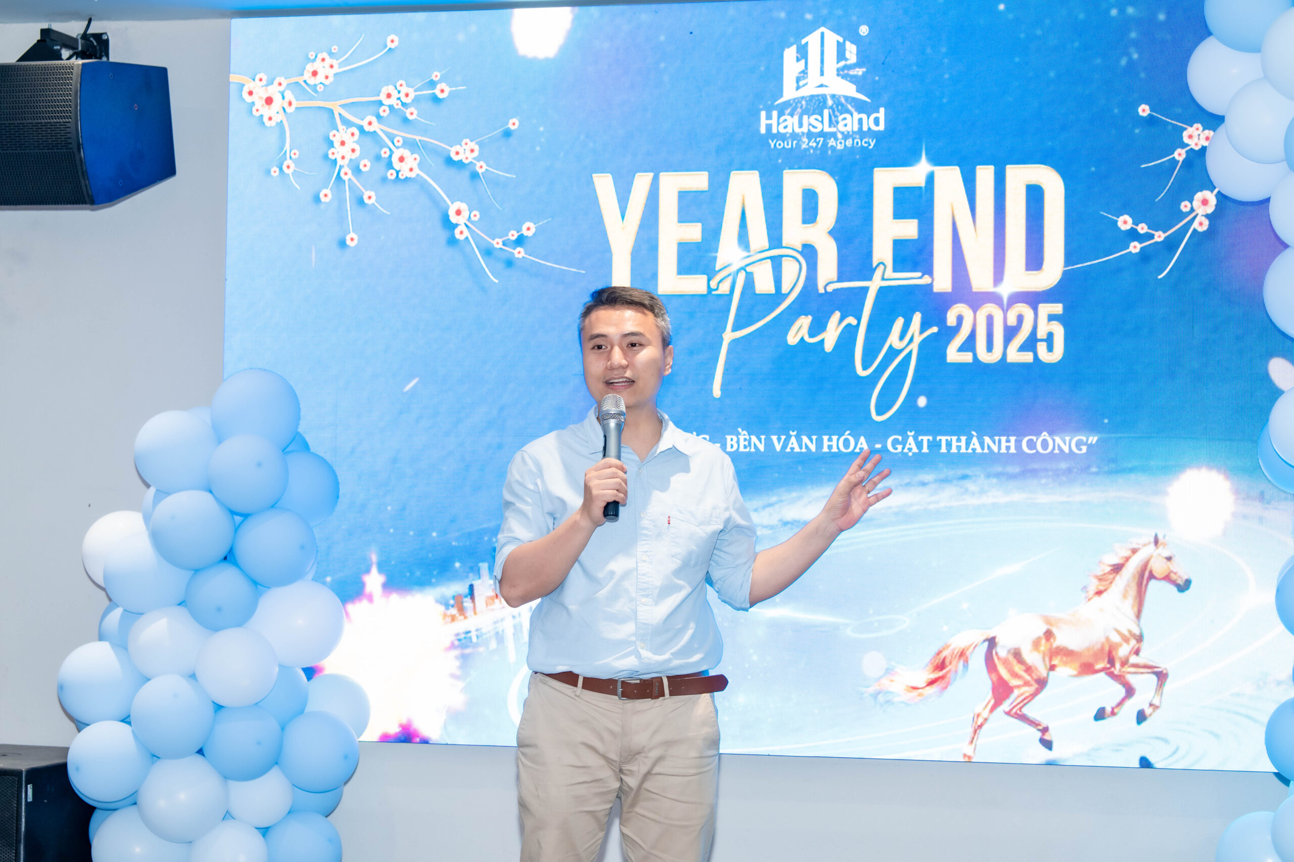 Year End Party HausLand 2025 "Vững nội lực - Bền văn hoá - Gặt thành công" 3 CEO Nguyễn Cảnh Tùng phát biểu về buổi YEP 2025