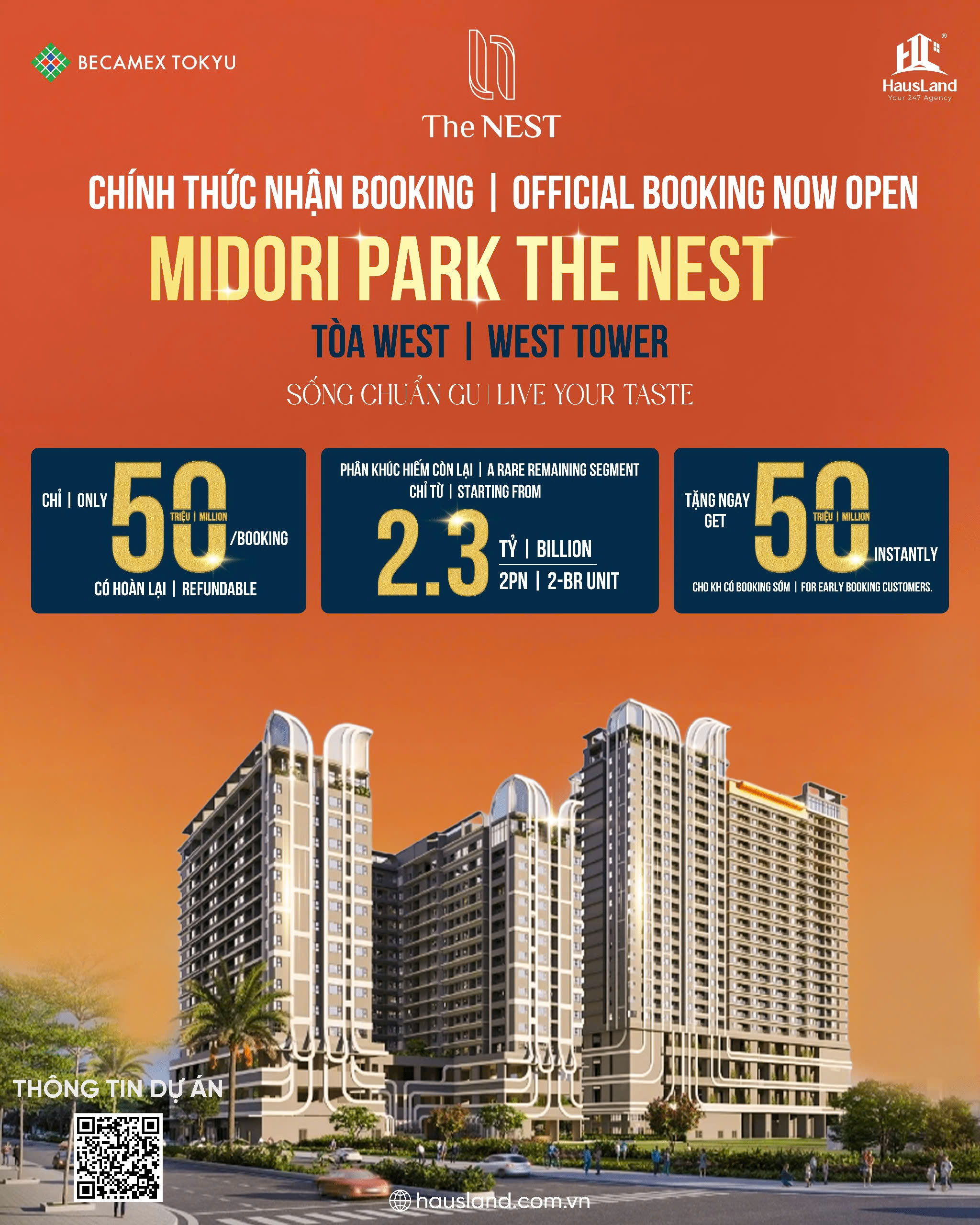 HausLand: Đại lý F1 chiến lược Dự án Midori Park The NEST 8 Chính sách hấp dẫn tri ân khách hàng booking sớm