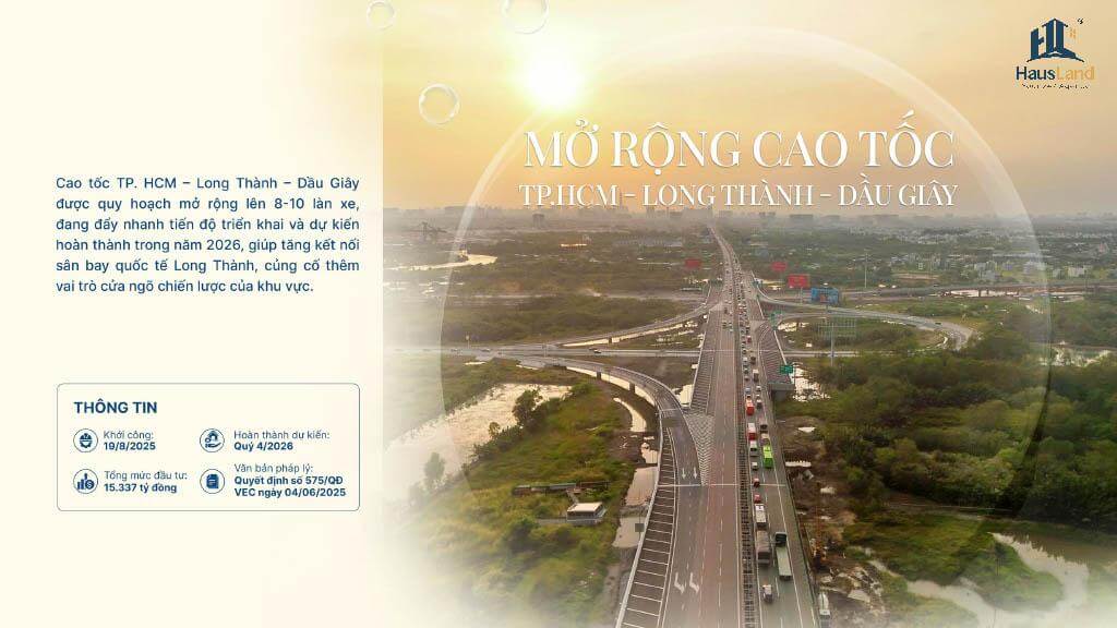 Vị trí Gladia Heights | Đón đầu hạ tầng tỷ đô 2026 - 2027 8 Cao tốc Tp.HCM - Long Thành - Dầu Giây
