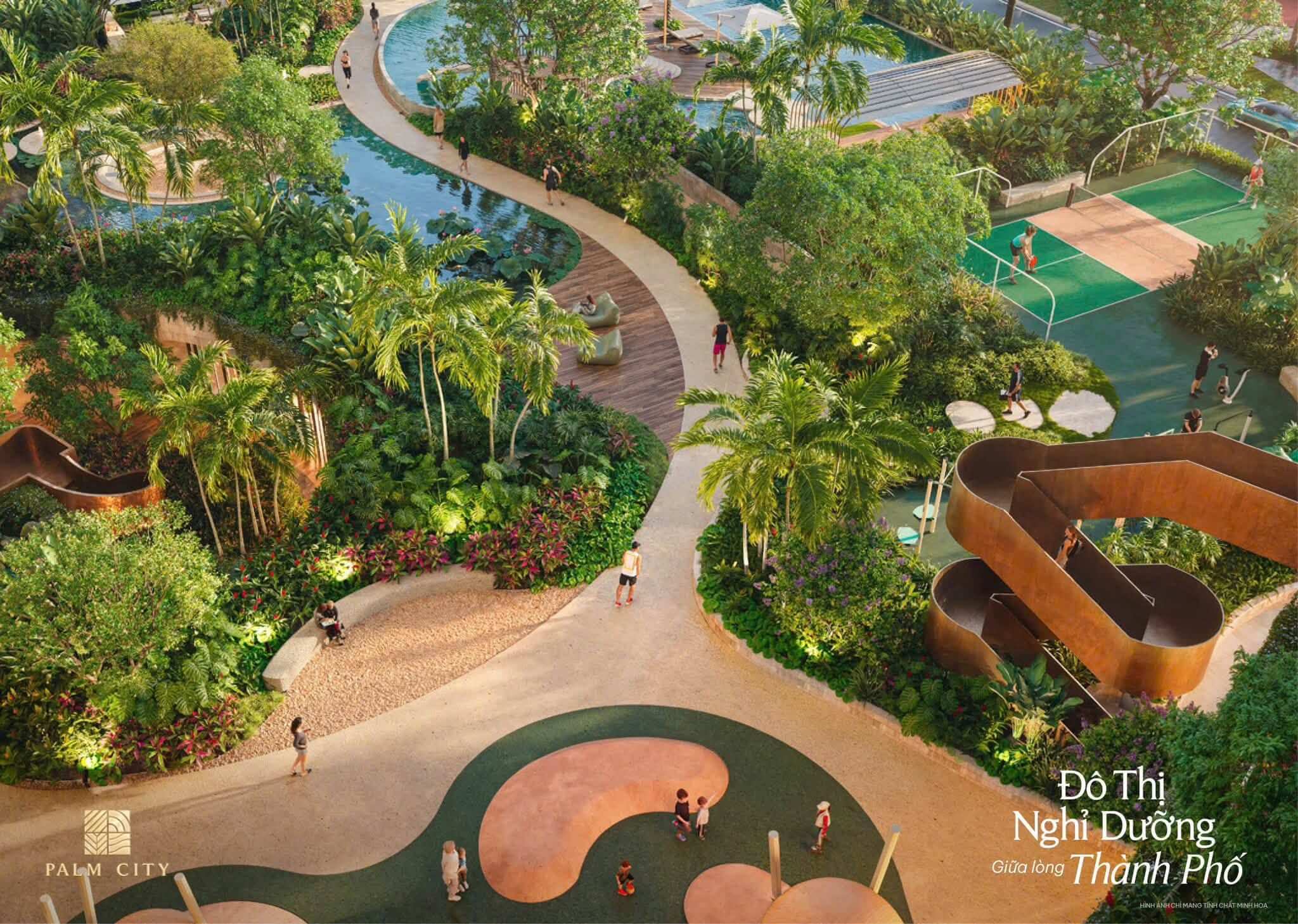 Palm River: Phân khu Căn hộ cao cấp giữa lòng Đô thị nghỉ dưỡng Palm City 11 Hình ảnh phối cảnh cảnh quan Dự án Palm River