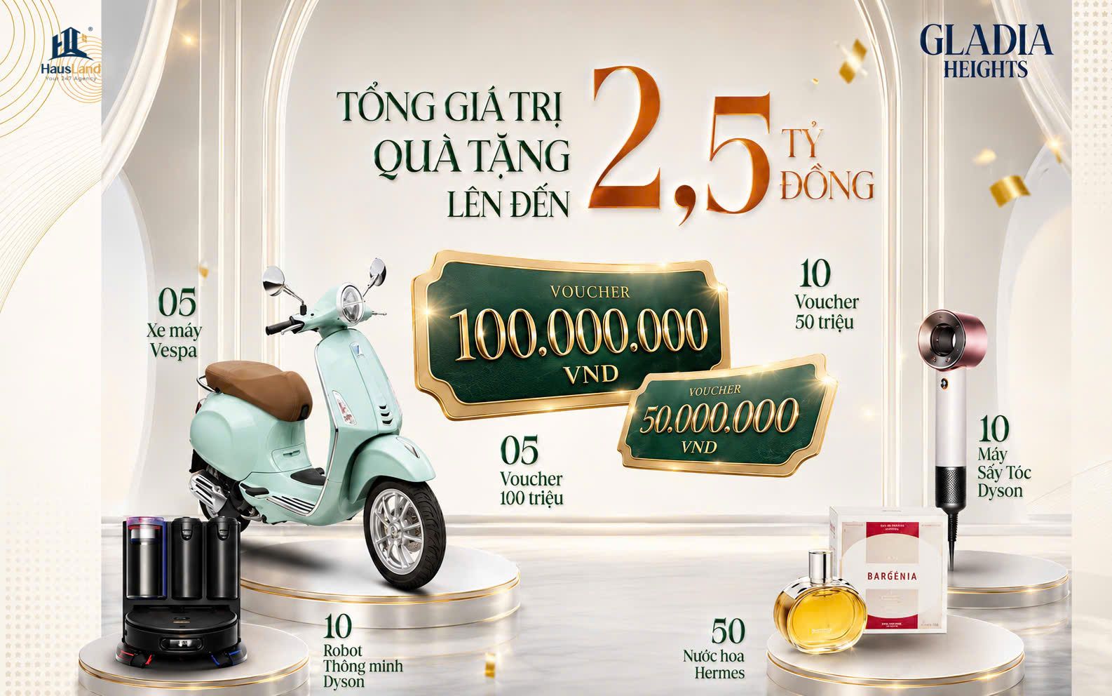 Bùng nổ ưu đãi đặc quyền trong ngày mở bán Gladia Heights 01.08.2026 8 Hàng loạt những ưu đãi độc quyền trong sự kiện mở bán Gladia Heights