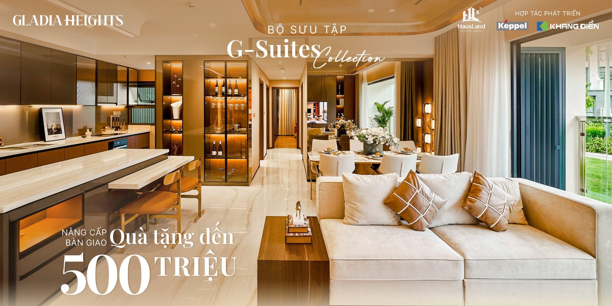 Bùng nổ ưu đãi đặc quyền trong ngày mở bán Gladia Heights 01.08.2026 7 Quà tặng 500 triệu chỉ dành cho Bộ sưu tập G Suites Collection