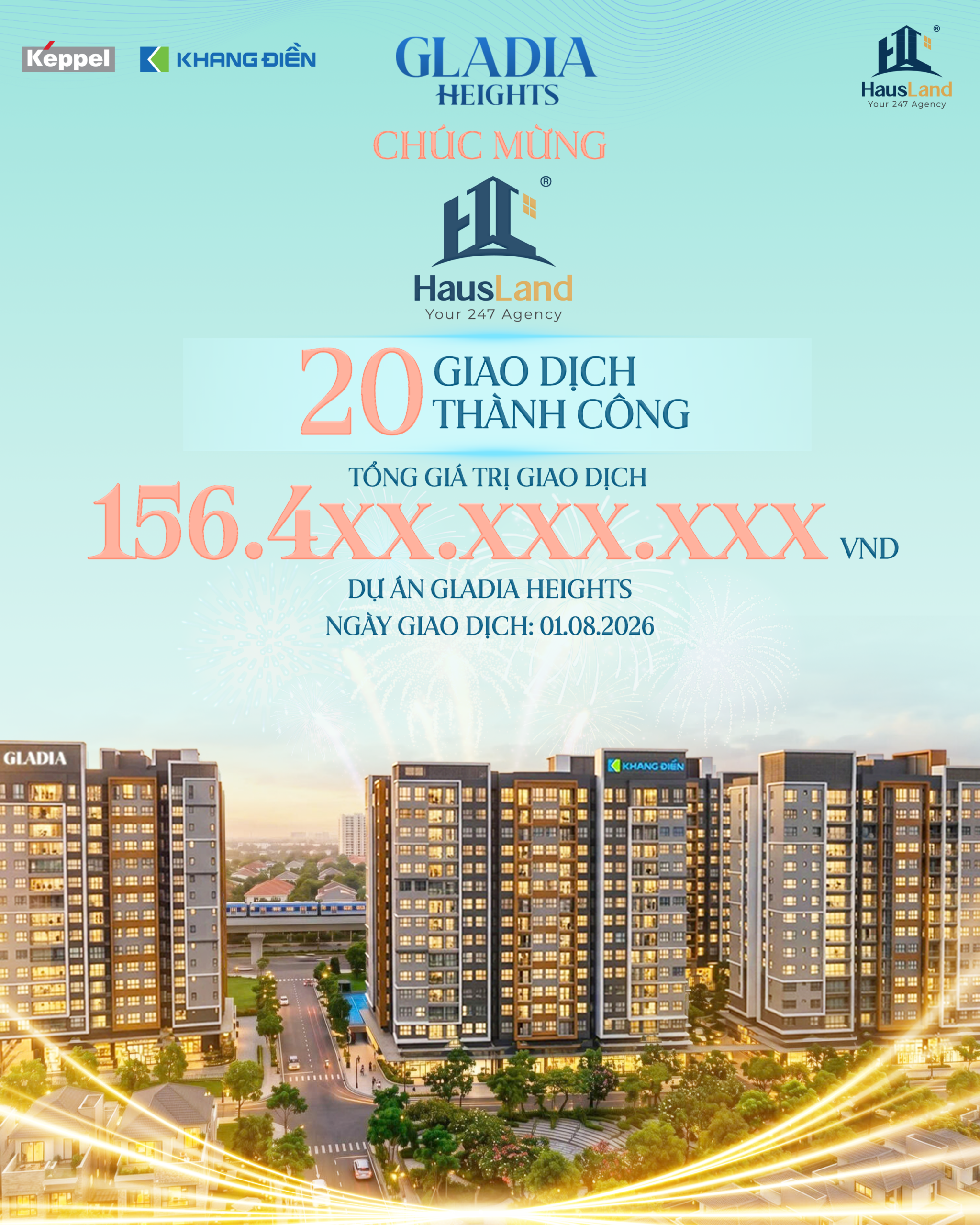 Chính thức mở bán Gladia Heights - Khởi đầu hành trình chuẩn sống tương lai 14 HausLand bùng nổ giao dịch tại sự kiện mở bán Gladia Heights