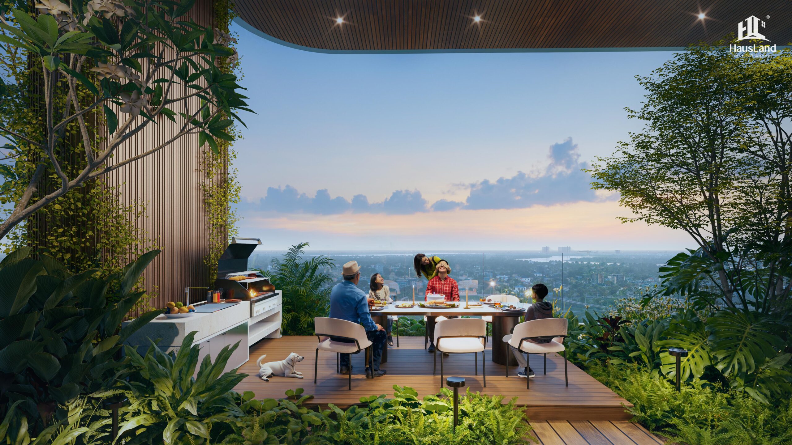 Tiện ích Palm River - Nâng tầm chuẩn sống nghỉ dưỡng giữa lòng khu Đông 5 Khu tiệc nướng BBQ trên cao tại Palm River