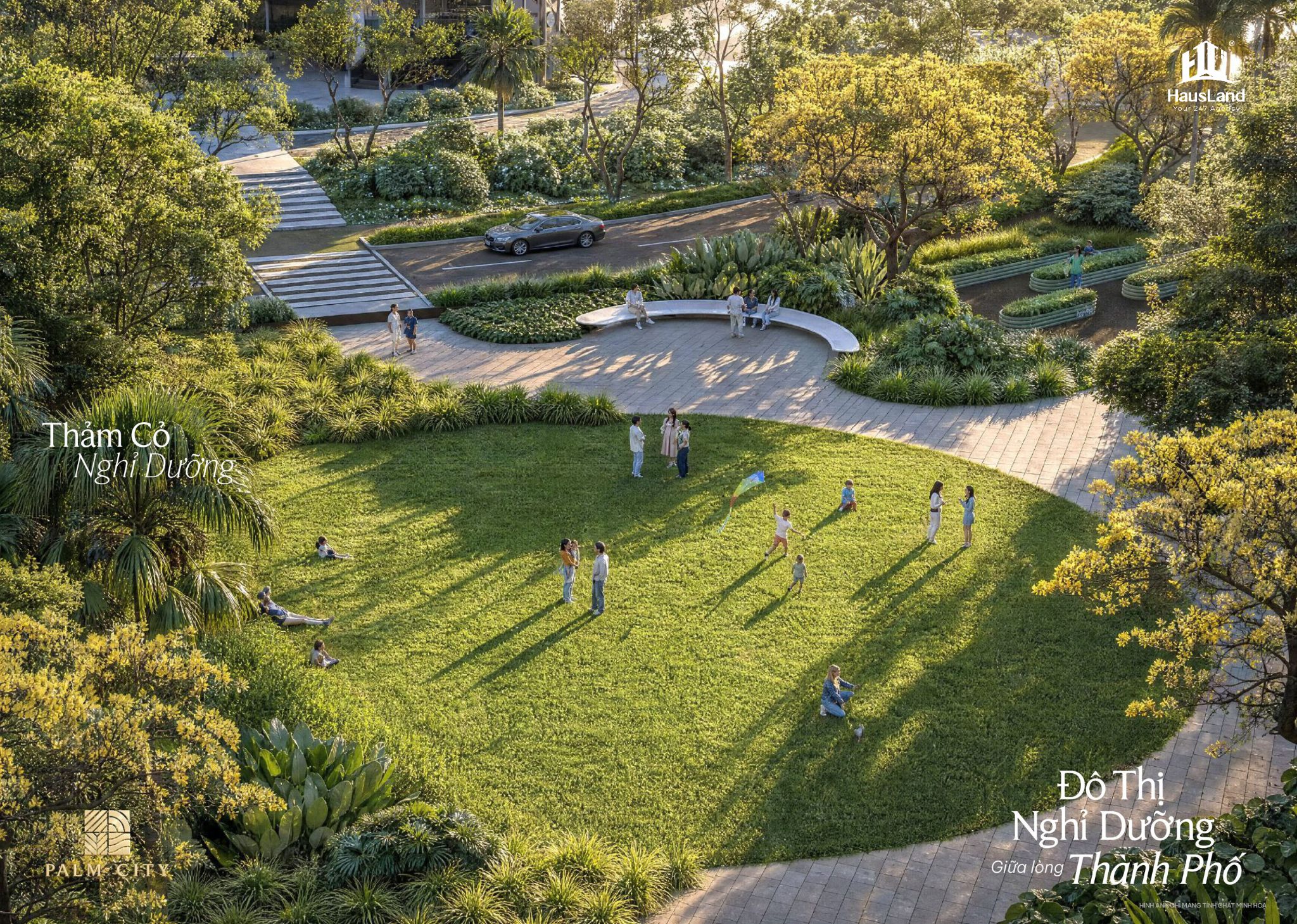 Dự án Palm River: Toàn cảnh giá trị an cư và tiềm năng đầu tư tại Khu Đông TP. HCM 14 Thảm cỏ nghỉ dưỡng tại dự án Palm River