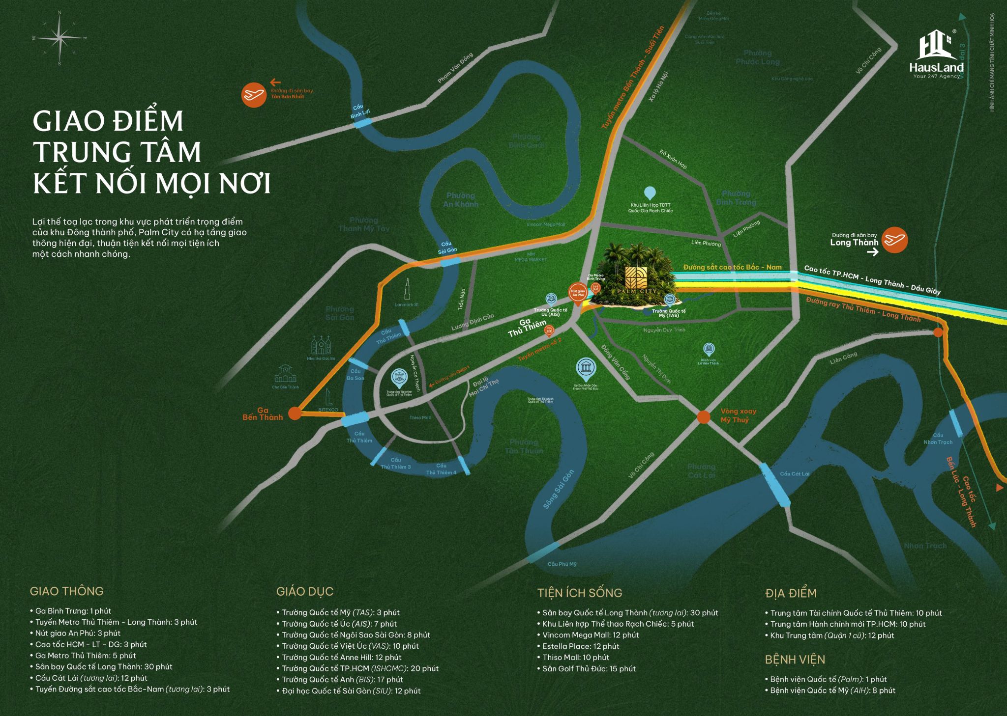 Dự án Palm River: Toàn cảnh giá trị an cư và tiềm năng đầu tư tại Khu Đông TP. HCM 4 Vị trí kết nối tâm điểm dự án Palm River