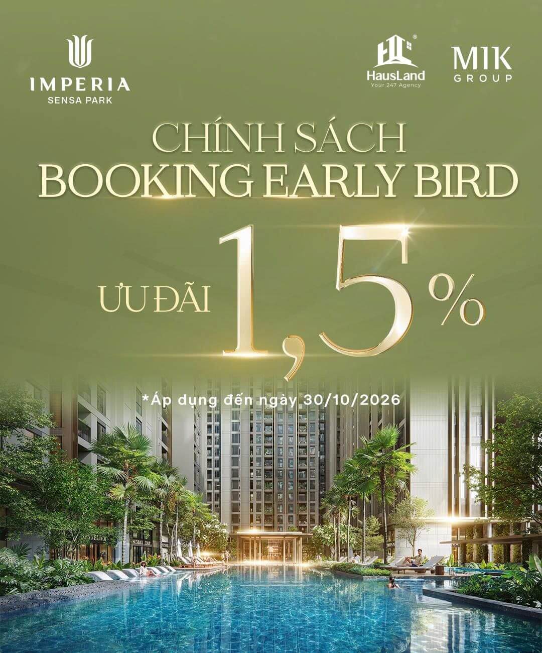 Chính sách Imperia Sensa Park "An cư – Sinh lời" | Giải pháp tài chính độc nhất tại Khu Đông 12 Ưu đãi Booking Early Bird_Chính sách Imperia Sensa Park